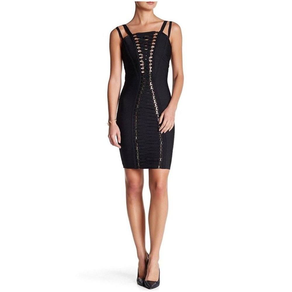 NWT WOW Couture Gold Label Bodycon Bandage Dress, Size Small - Picture 2 of 6